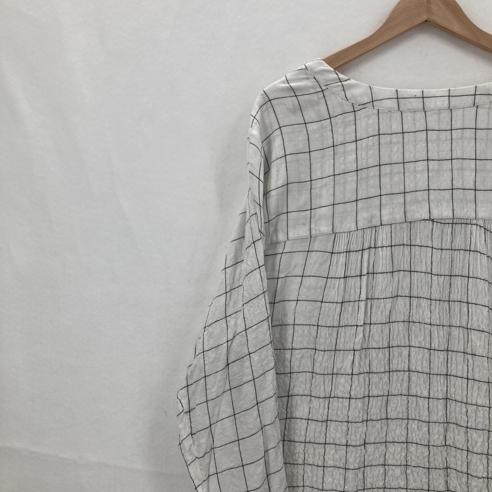 Jane + Delancey Shirt Womens 1X Windowpane Grid Long Sleeve Tunic Top Lagenlook - Picture 10 of 14